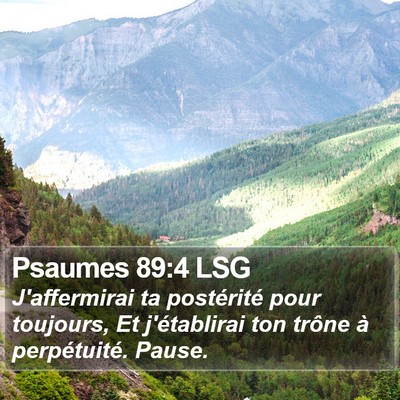 Psaumes 89:4 LSG Bible Verse Image