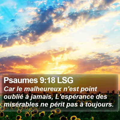 Psaumes 9:18 LSG Bible Verse Image