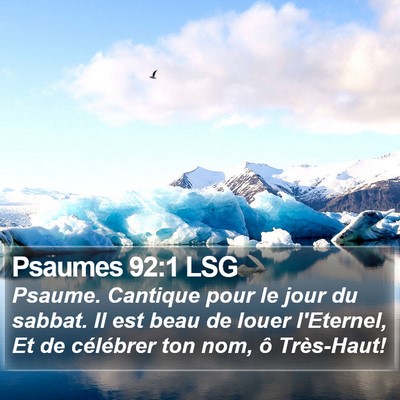 Psaumes 92:1 LSG Bible Verse Image