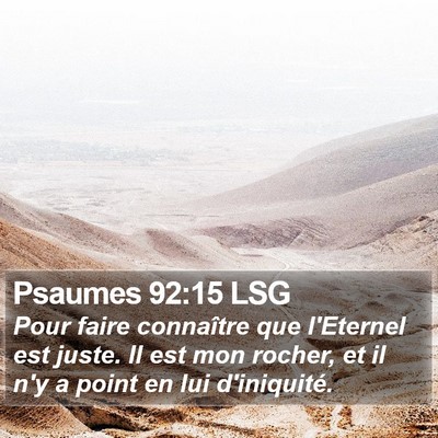 Psaumes 92:15 LSG Bible Verse Image