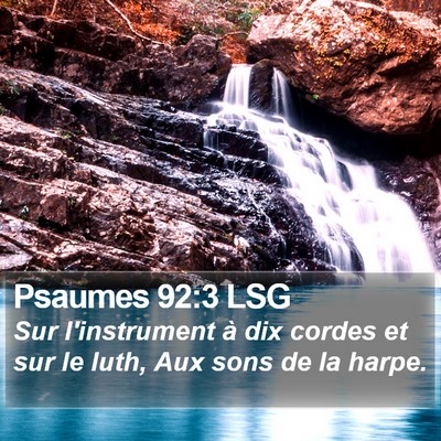 Psaumes 92:3 LSG Bible Verse Image