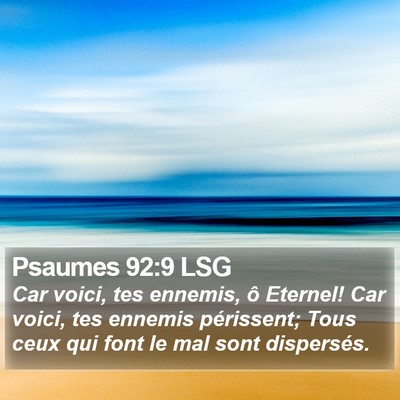 Psaumes 92:9 LSG Bible Verse Image