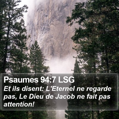 Psaumes 94:7 LSG Bible Verse Image