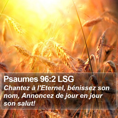 Psaumes 96:2 LSG Bible Verse Image