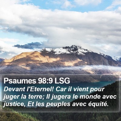 Psaumes 98:9 LSG Bible Verse Image