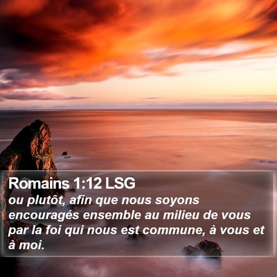 Romains 1:12 LSG Bible Verse Image