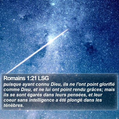 Romains 1:21 LSG Bible Verse Image