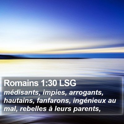 Romains 1:30 LSG Bible Verse Image