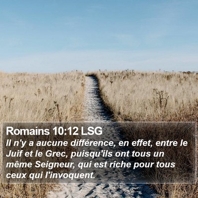 Romains 10:12 LSG Bible Verse Image