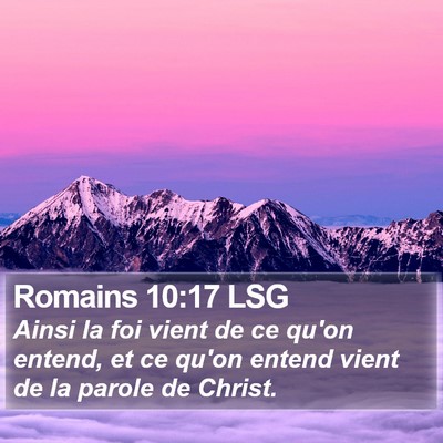 Romains 10:17 LSG Bible Verse Image