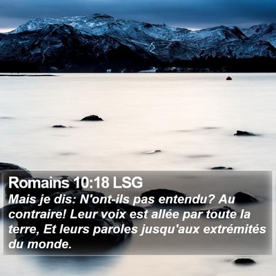 Romains 10:18 LSG Bible Verse Image