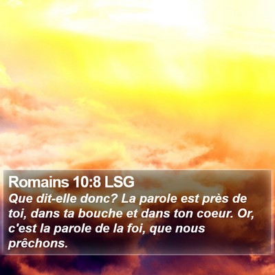 Romains 10:8 LSG Bible Verse Image