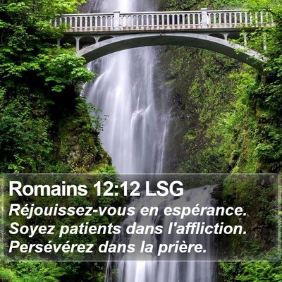 Romains 12:12 LSG Bible Verse Image