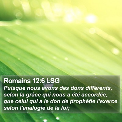 Romains 12:6 LSG Bible Verse Image