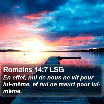 Romains 14:7 LSG Bible Verse Image