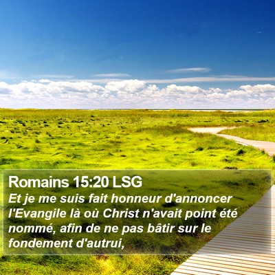 Romains 15:20 LSG Bible Verse Image