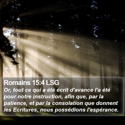 Romains 15:4 LSG Bible Verse Image