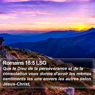 Romains 15:5 LSG Bible Verse Image