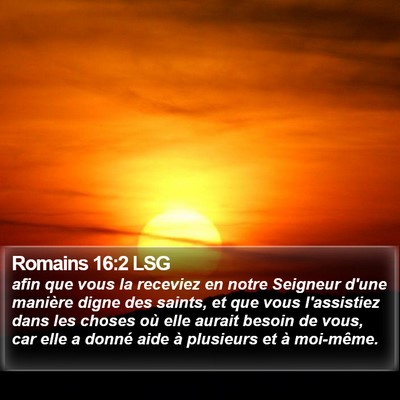 Romains 16:2 LSG Bible Verse Image