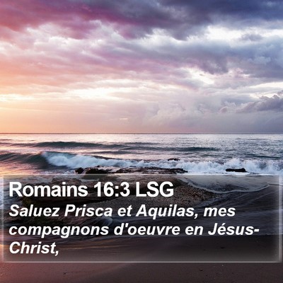 Romains 16:3 LSG Bible Verse Image