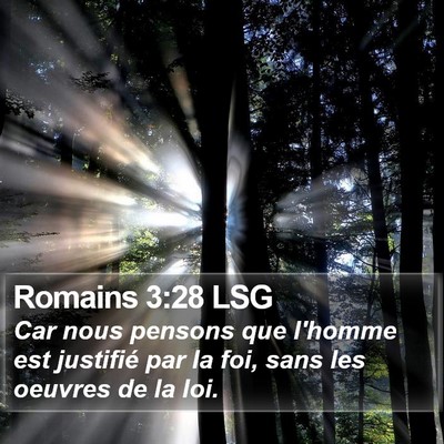 Romains 3:28 LSG Bible Verse Image