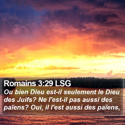 Romains 3:29 LSG Bible Verse Image