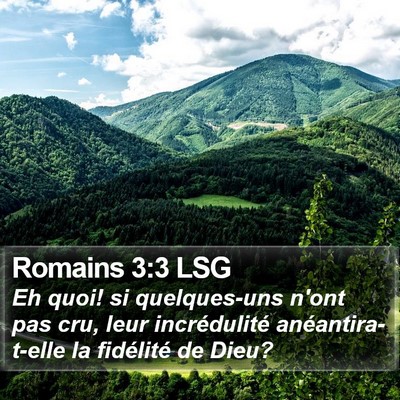 Romains 3:3 LSG Bible Verse Image