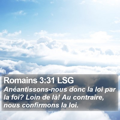 Romains 3:31 LSG Bible Verse Image