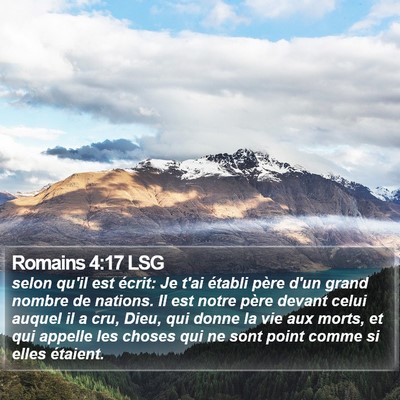 Romains 4:17 LSG Bible Verse Image