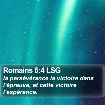 Romains 5:4 LSG Bible Verse Image