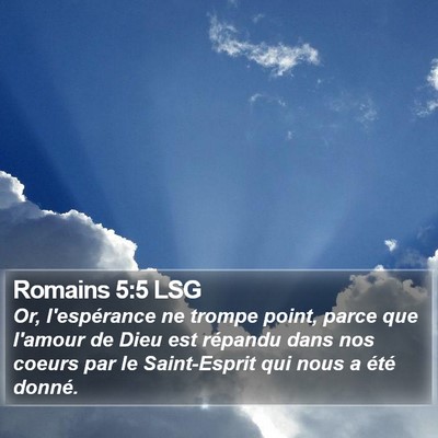 Romains 5:5 LSG Bible Verse Image