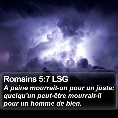 Romains 5:7 LSG Bible Verse Image