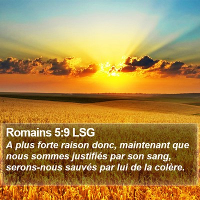 Romains 5:9 LSG Bible Verse Image