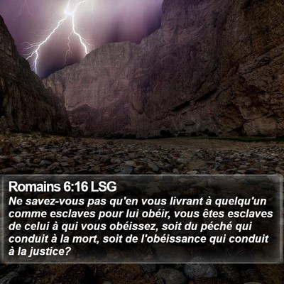 Romains 6:16 LSG Bible Verse Image