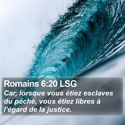 Romains 6:20 LSG Bible Verse Image
