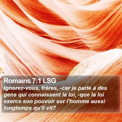 Romains 7:1 LSG Bible Verse Image