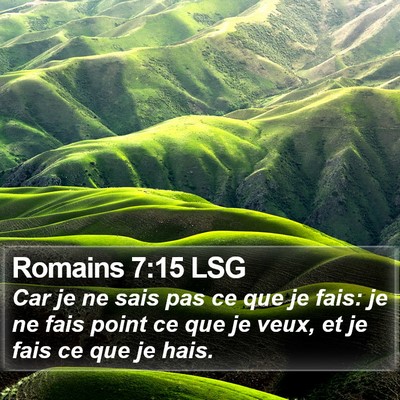 Romains 7:15 LSG Bible Verse Image