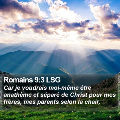 Romains 9:3 LSG Bible Verse Image