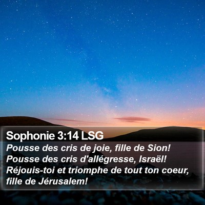 Sophonie 3:14 LSG Bible Verse Image
