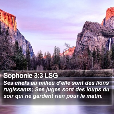 Sophonie 3:3 LSG Bible Verse Image