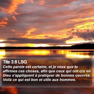 Tite 3:8 LSG Bible Verse Image