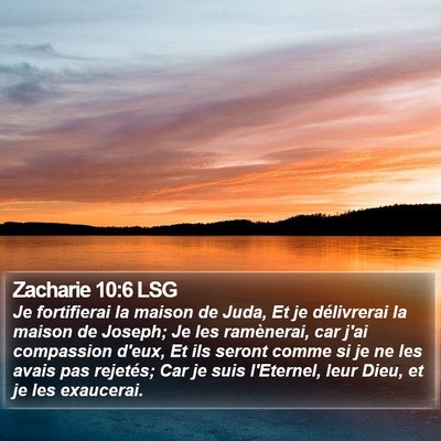Zacharie 10:6 LSG Bible Verse Image