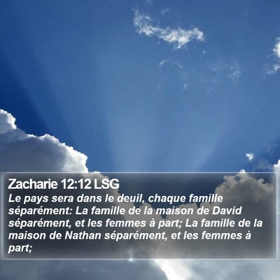 Zacharie 12:12 LSG Bible Verse Image