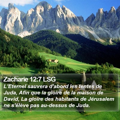 Zacharie 12:7 LSG Bible Verse Image