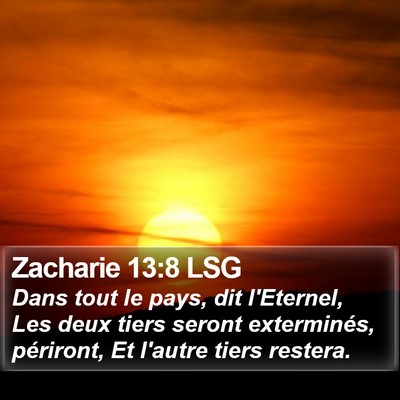 Zacharie 13:8 LSG Bible Verse Image
