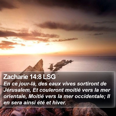 Zacharie 14:8 LSG Bible Verse Image