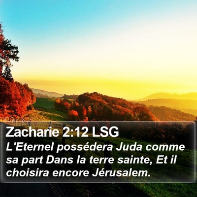 Zacharie 2:12 LSG Bible Verse Image