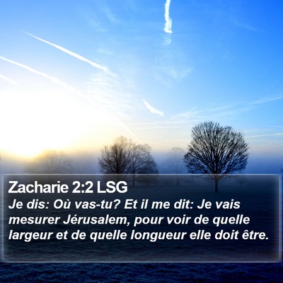 Zacharie 2:2 LSG Bible Verse Image