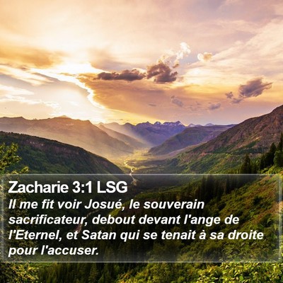 Zacharie 3:1 LSG Bible Verse Image