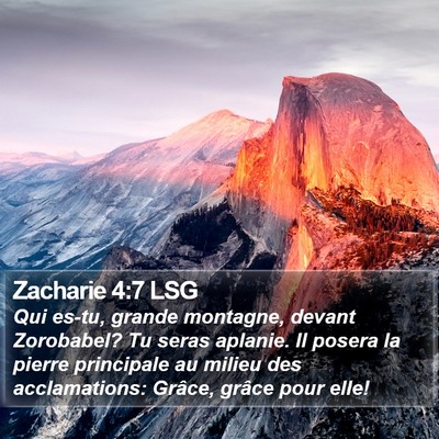 Zacharie 4:7 LSG Bible Verse Image